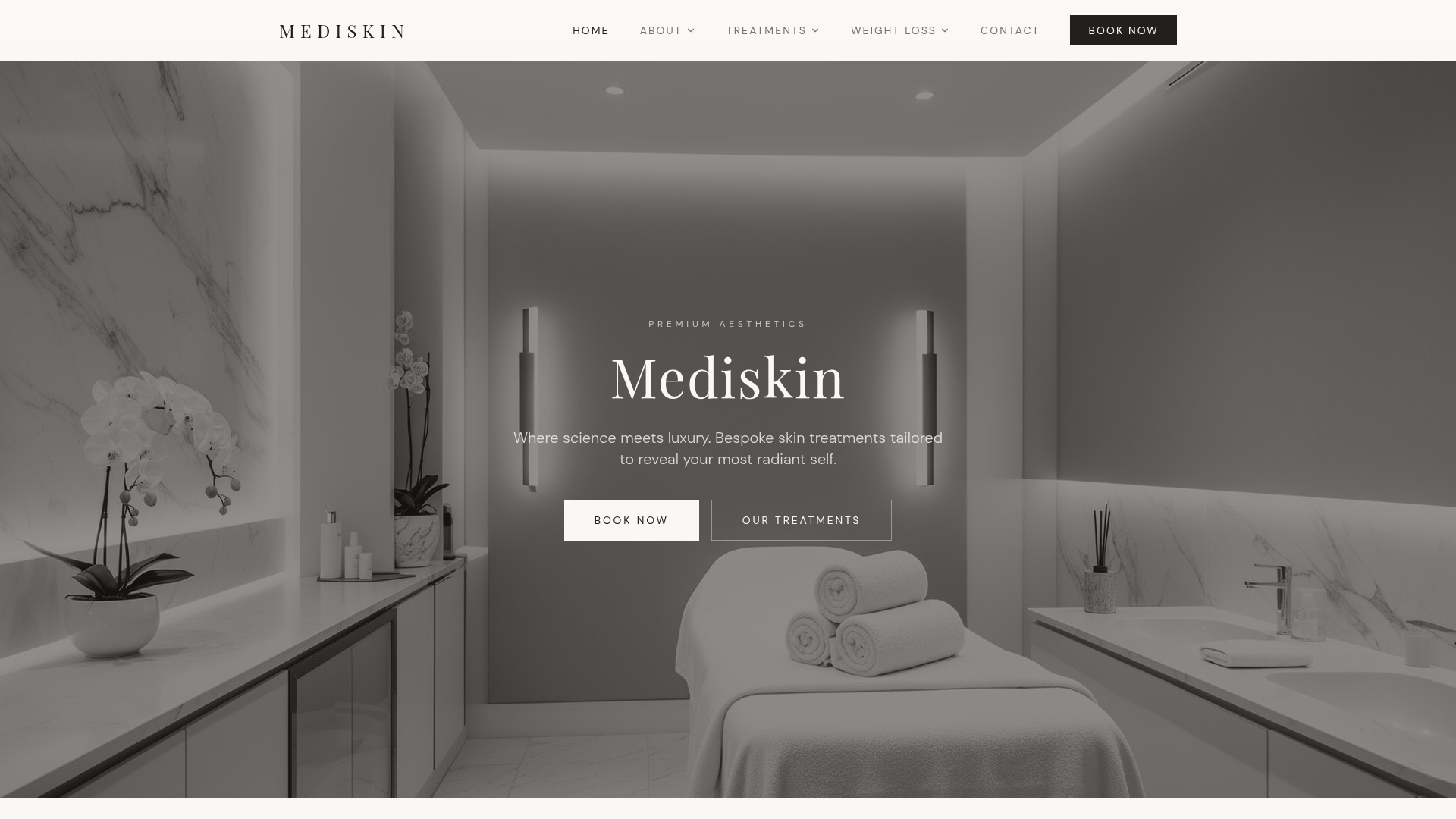 MediSkin homepage — Jersey medical aesthetics clinic